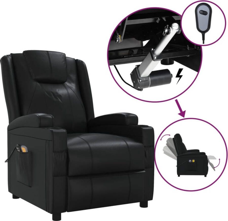 Prolenta Premium INFIORI Massagestoel elektrisch kunstleer zwart - Foto 2