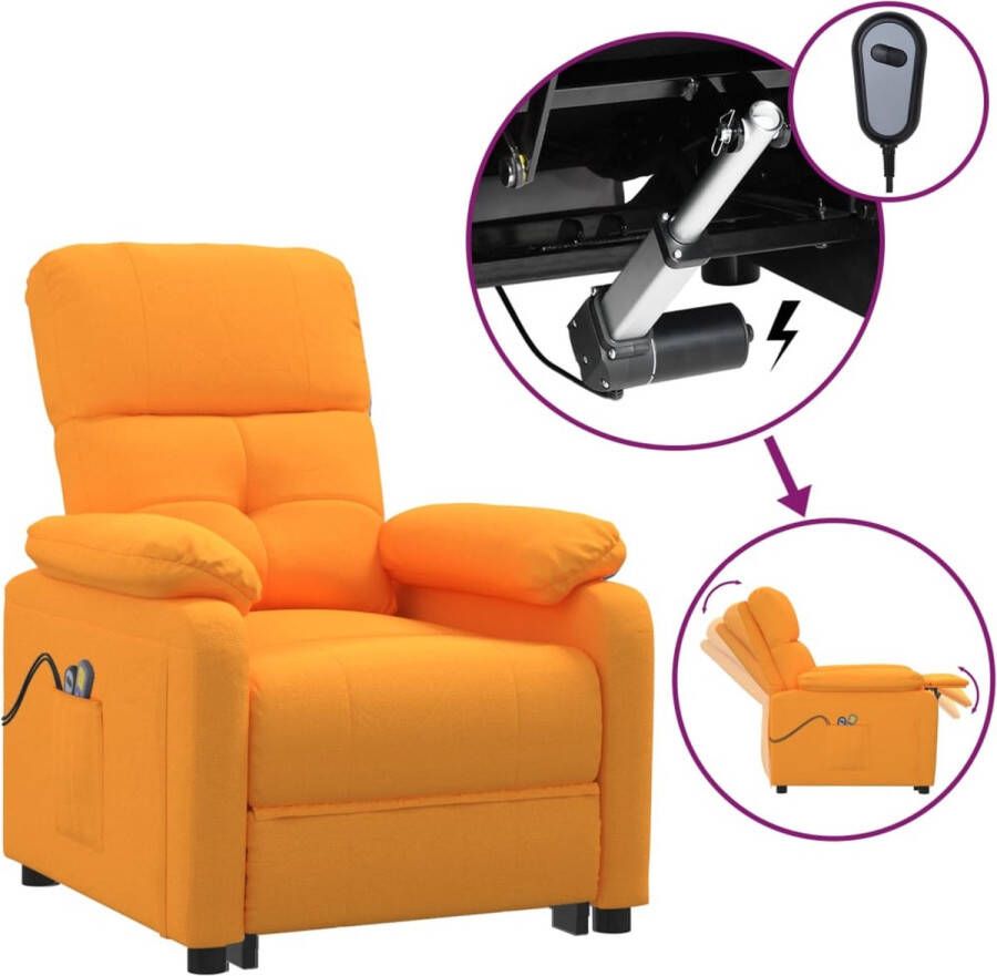 VidaXL -Massagestoel-elektrisch-stof-donkergeel - Foto 1