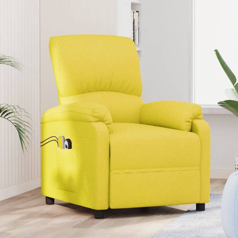 VidaXL -Massagestoel-elektrisch-stof-lichtgeel - Foto 1