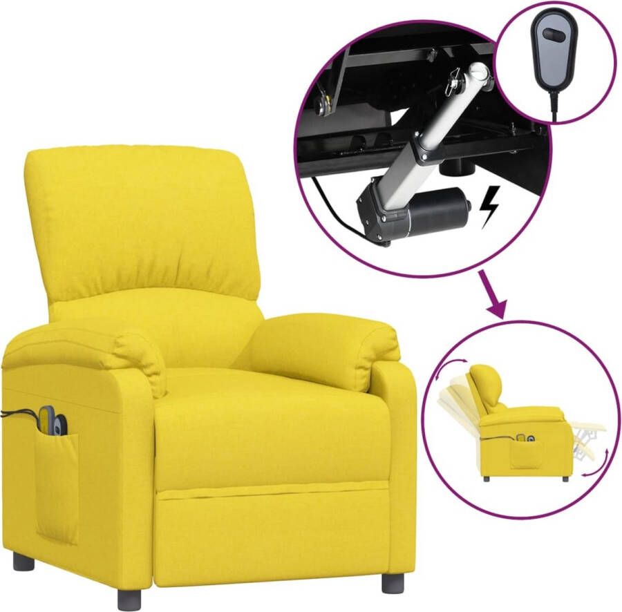 VidaXL -Massagestoel-elektrisch-stof-lichtgeel - Foto 2