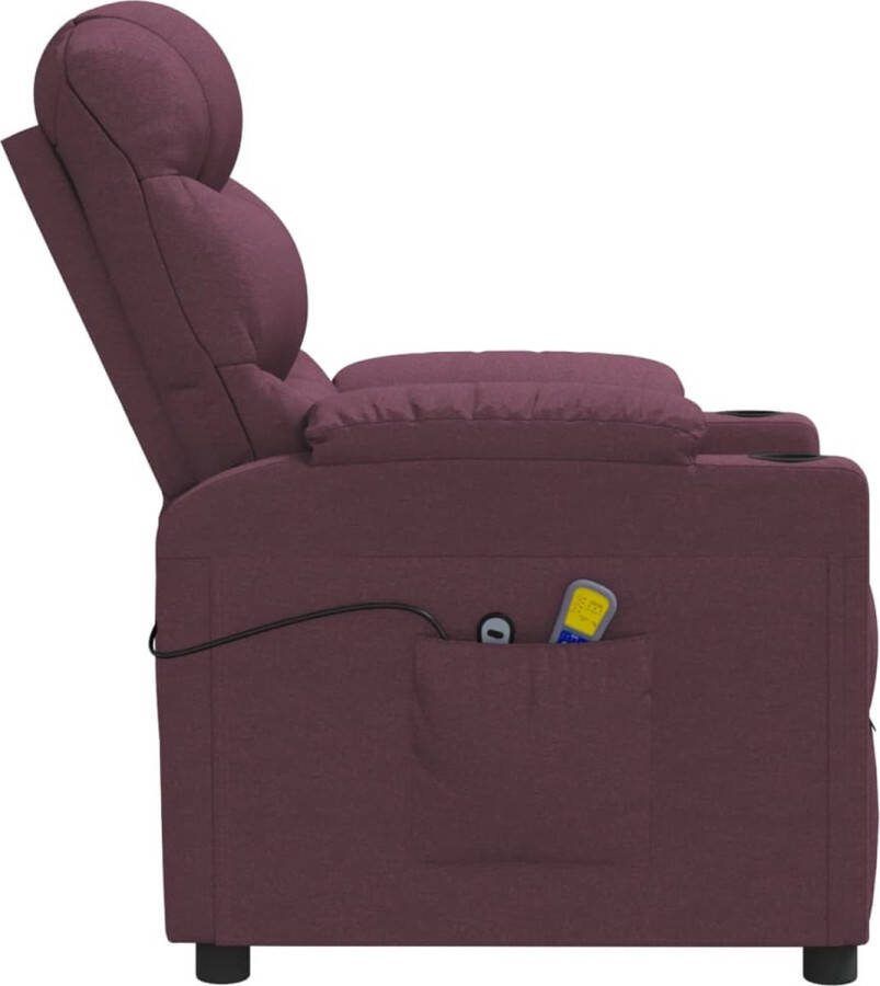 VidaXL Massagestoel elektrisch stof paars - Foto 3