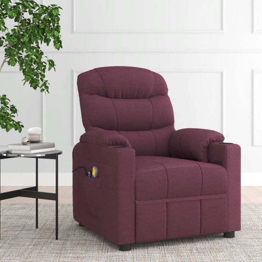 VidaXL Massagestoel elektrisch stof paars - Foto 2