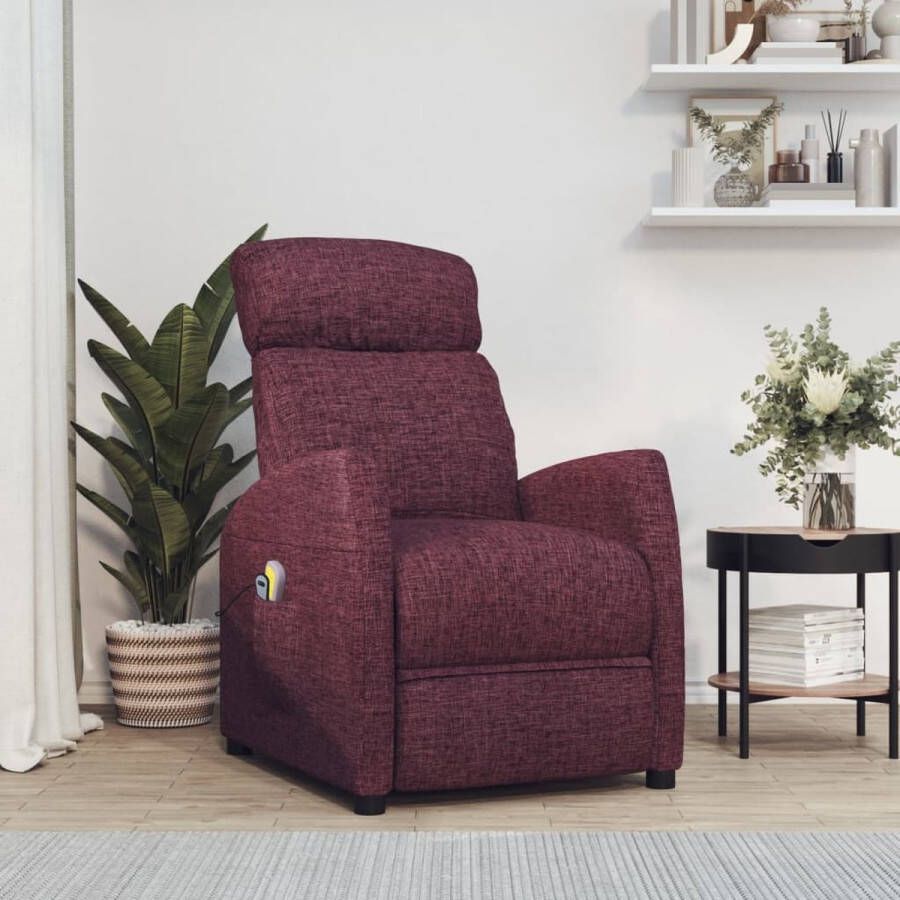VidaXL Massagestoel verstelbaar elektrisch stof paars - Foto 2