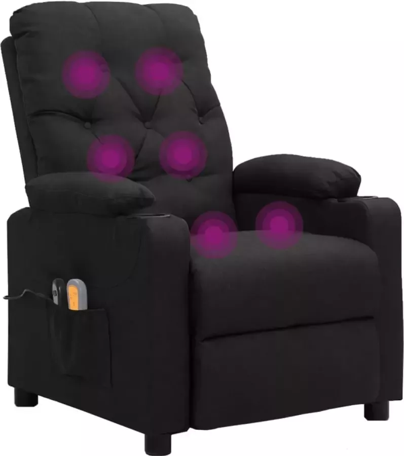 VidaXL Massagestoel elektrisch verstelbaar stof zwart - Foto 2