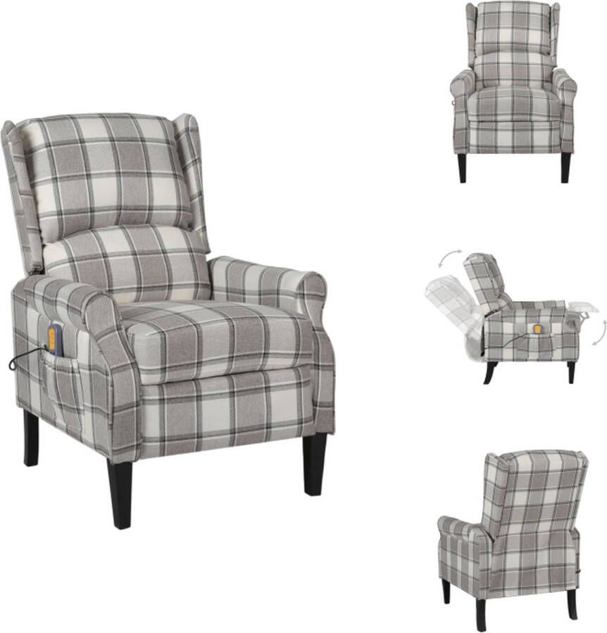 VidaXL Massagestoel Massagestoelen Verstelbare Massagestoel Verstelbare Massagestoelen Massagestoel verstelbaar stof grijs - Foto 2