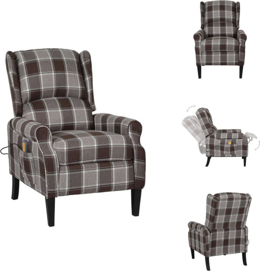 VidaXL Massagestoel Massagestoelen Verstelbare Massagestoel Verstelbare Massagestoelen Massagestoel verstelbaar stof bruin - Foto 2