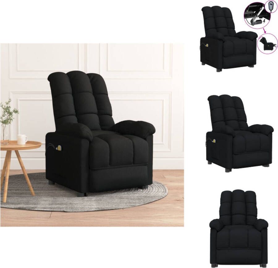 VidaXL Massagestoel Elektrisch verstelbaar Met 6-punts trillingsmassage Zwart 74x99x102 cm Fauteuil - Foto 3