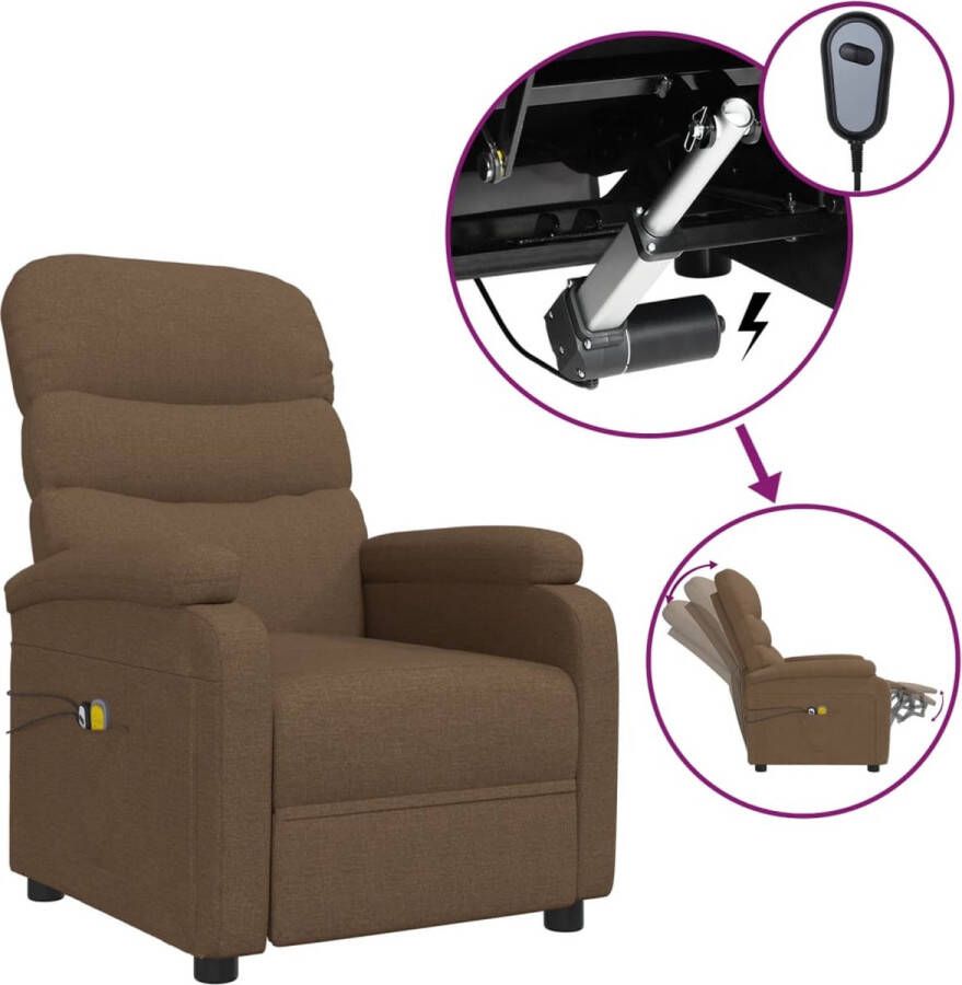 VidaXL -Massagestoel-elektrisch-verstelbaar-stof-bruin - Foto 3