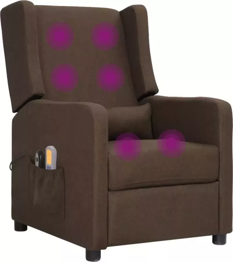 VidaXL -Massagestoel-elektrisch-verstelbaar-stof-bruin