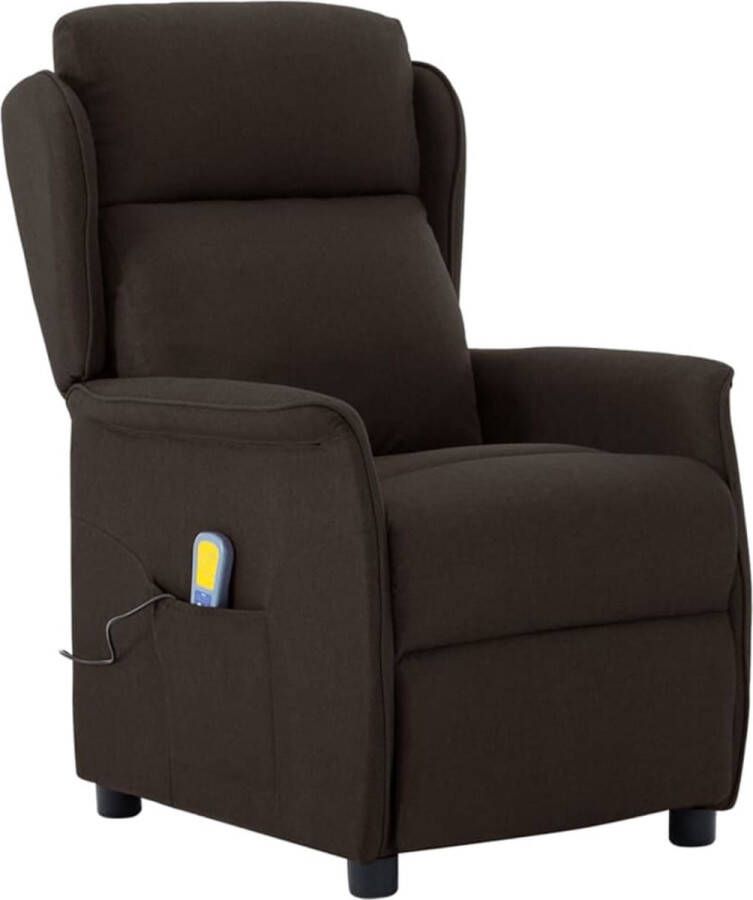 VidaXL -Massagestoel-elektrisch-verstelbaar-stof-donkerbruin - Foto 2