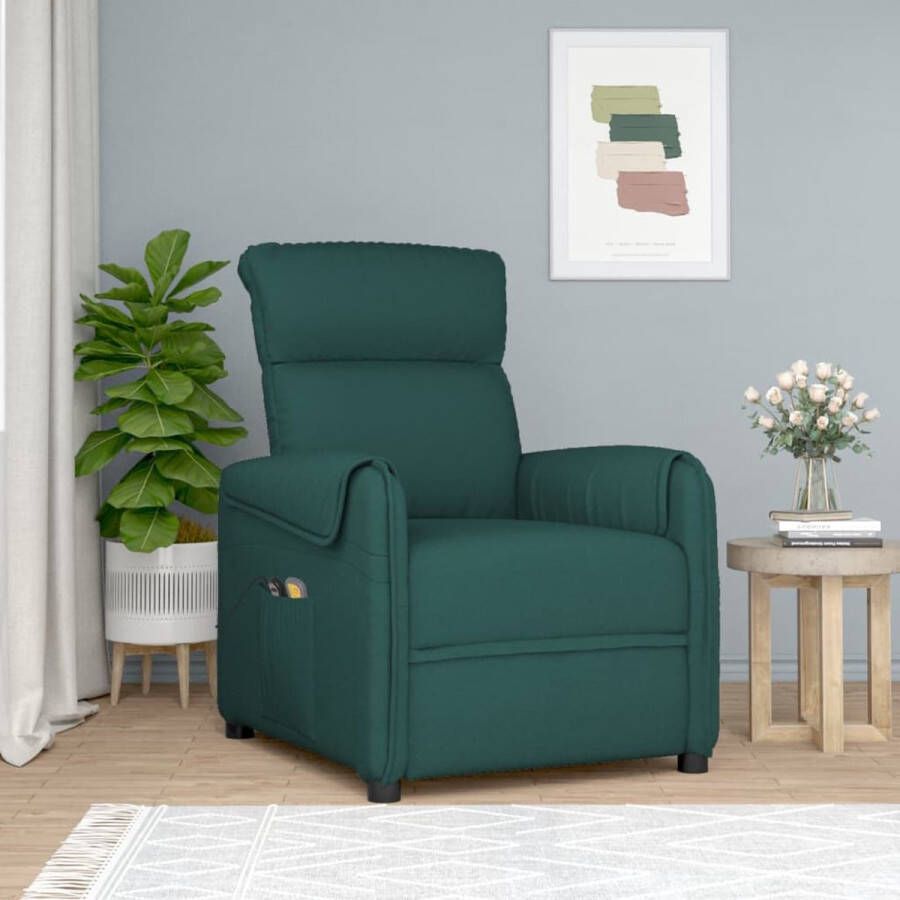 VidaXL -Massagestoel-elektrisch-verstelbaar-stof-donkergroen - Foto 1