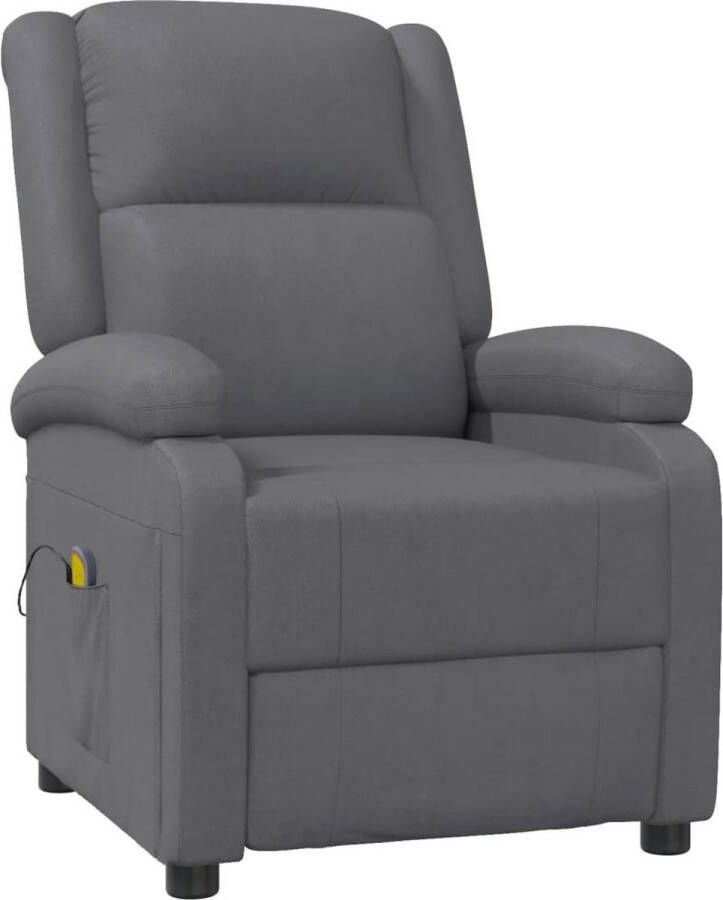 VidaXL Massagestoel Kunstleer Antraciet Massagestoel Massagestoelen Fauteuil Relaxfauteuil - Foto 2