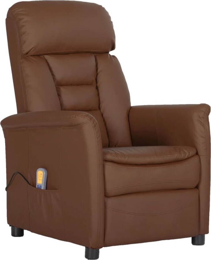 VidaXL Massagestoel verstelbaar kunstleer bruin - Foto 3