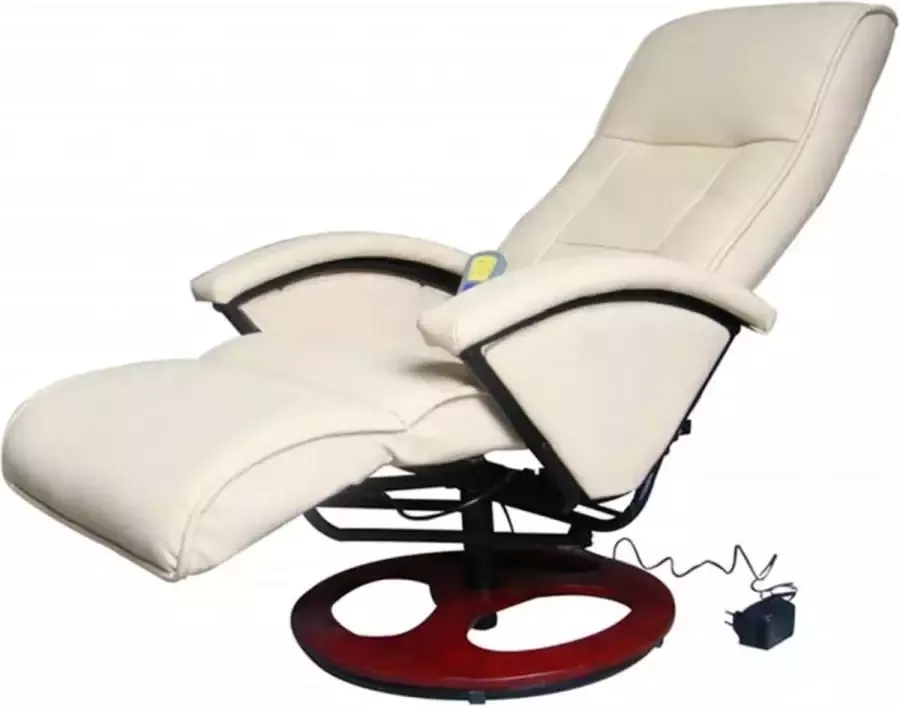 VidaXL -Massagestoel-kunstleer-crèmewit - Foto 3