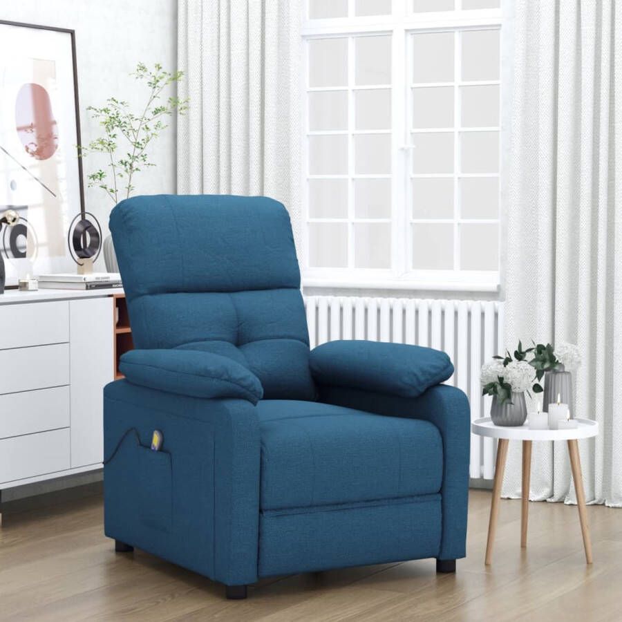 VidaXL -Massagestoel-stof-blauw - Foto 2