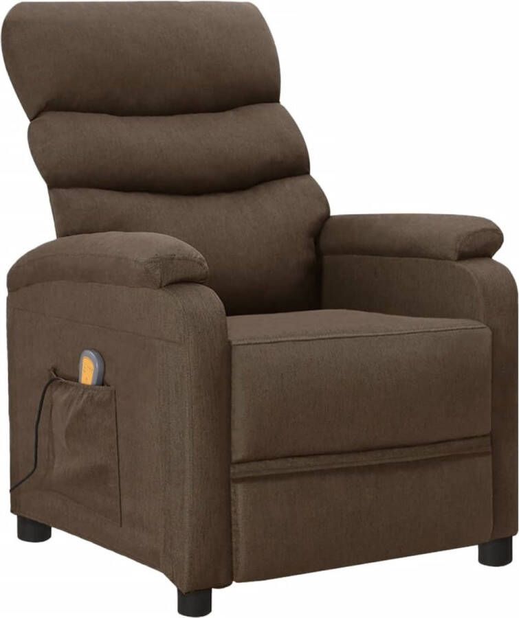 VidaXL Massagestoel verstelbaar stof bruin - Foto 3