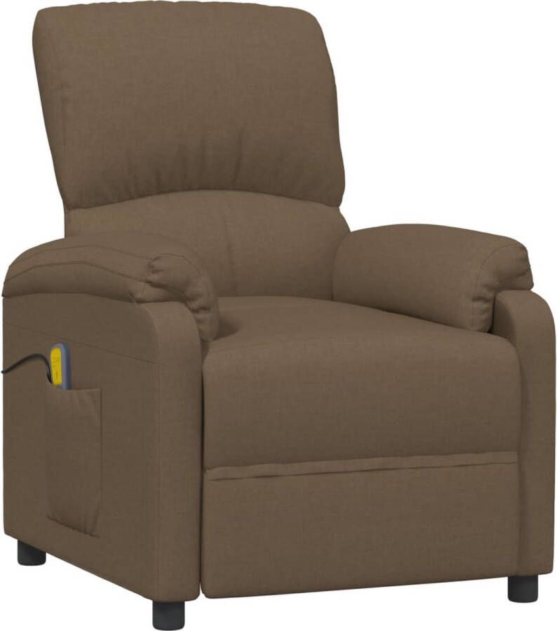 VidaXL Massagestoel verstelbaar stof bruin - Foto 2