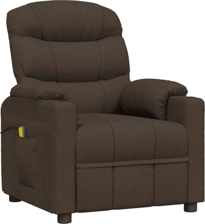 VidaXL -Massagestoel-stof-donkerbruin - Foto 1
