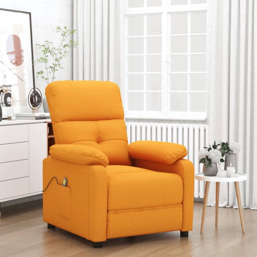 VidaXL -Massagestoel-stof-donkergeel - Foto 1