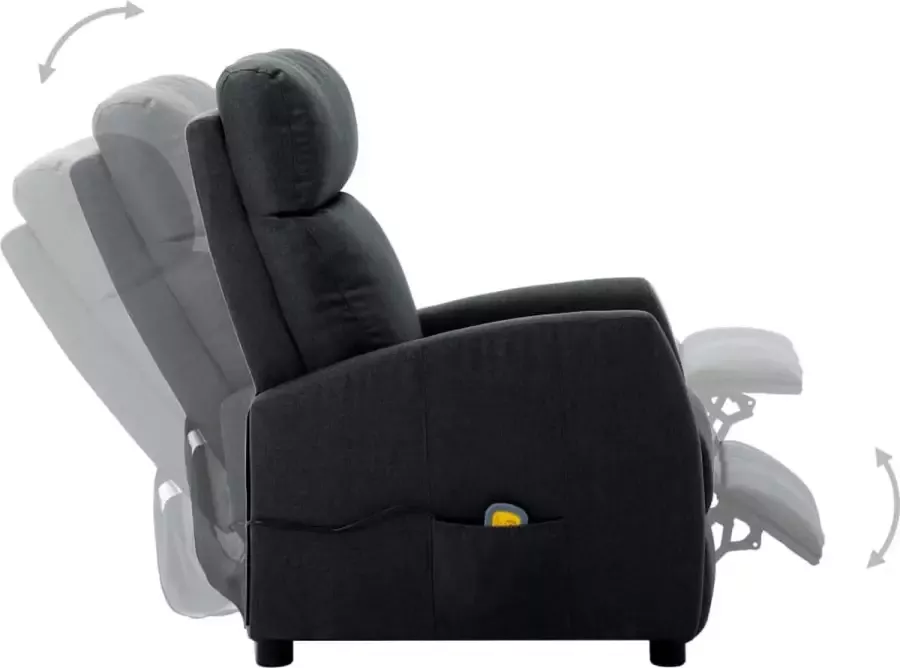 VidaXL Massagestoel verstelbaar stof donkergrijs - Foto 5