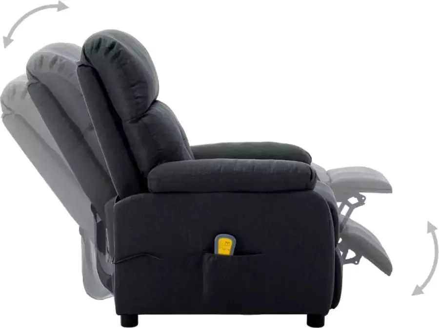 VidaXL Massagestoel verstelbaar stof donkergrijs - Foto 2