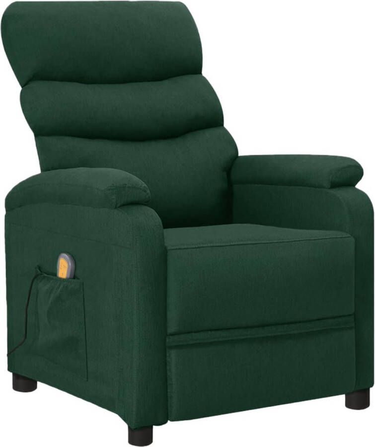 VidaXL Massagestoel verstelbaar stof donkergroen - Foto 3