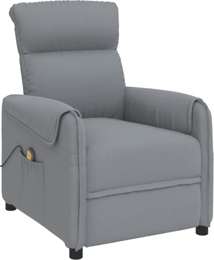 VidaXL Massagestoel verstelbaar stof lichtgrijs - Foto 2