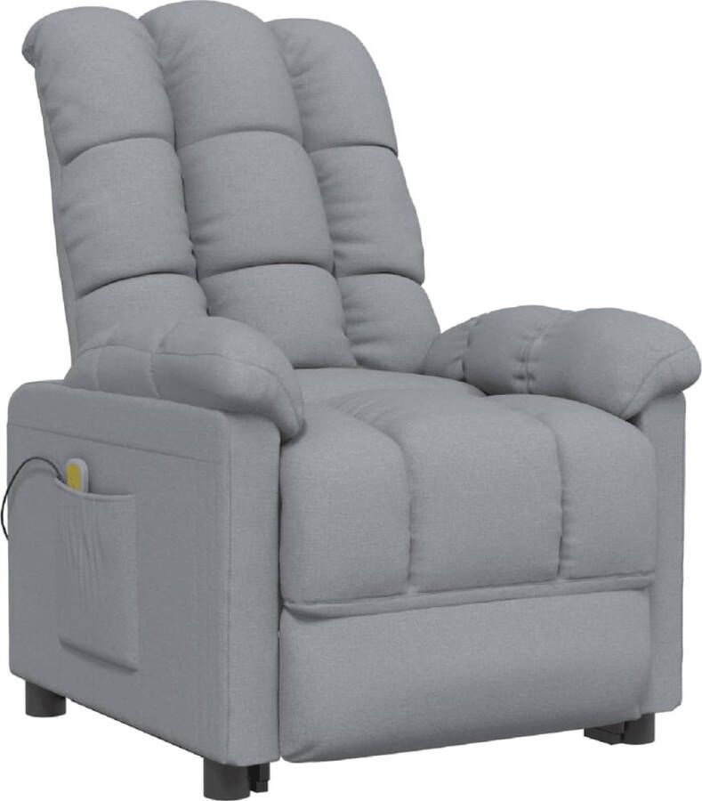VidaXL Massagestoel verstelbaar stof lichtgrijs - Foto 2