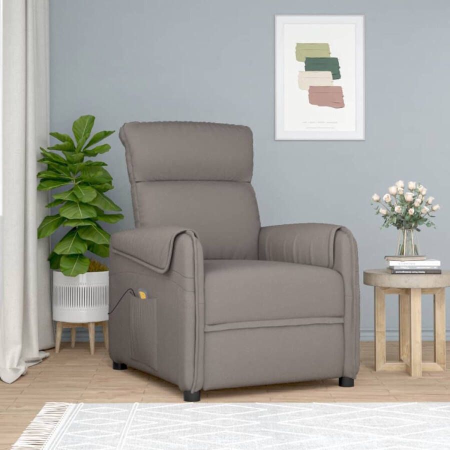 VidaXL -Massagestoel-stof-taupe - Foto 2