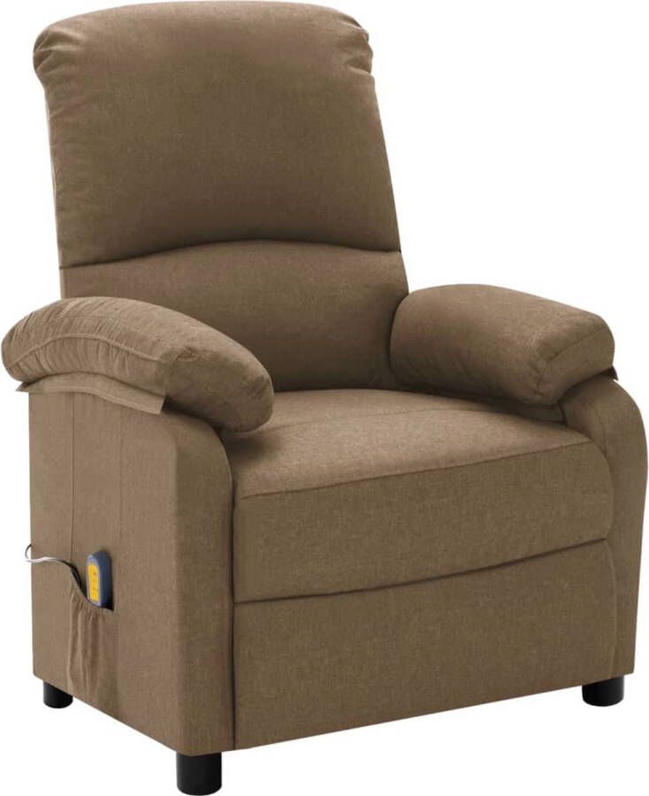VidaXL Massagestoel verstelbaar stof taupe - Foto 3