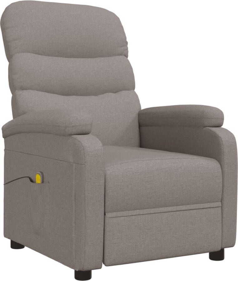 VidaXL Massagestoel verstelbaar stof taupe - Foto 2