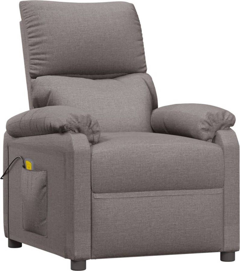 VidaXL Massagestoel verstelbaar stof taupe - Foto 1