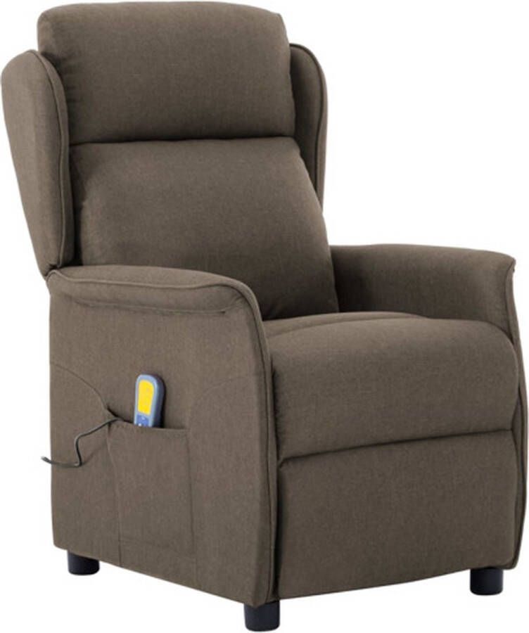 VidaXL Massagestoel verstelbaar stof taupe - Foto 2