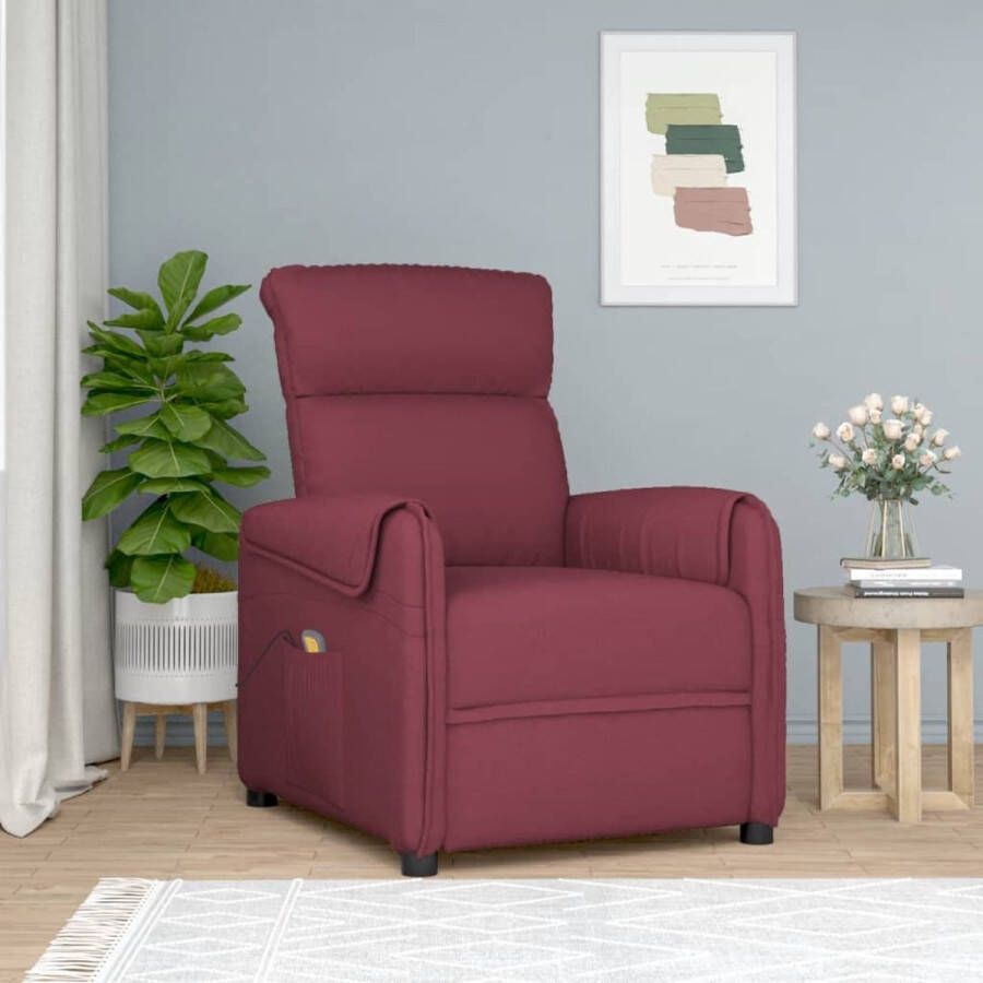 VidaXL -Massagestoel-stof-wijnrood - Foto 2