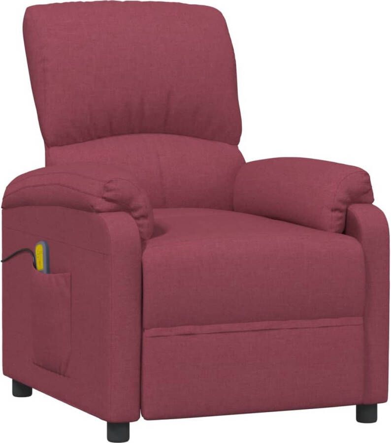 VidaXL Massagestoel verstelbaar stof wijnrood - Foto 2