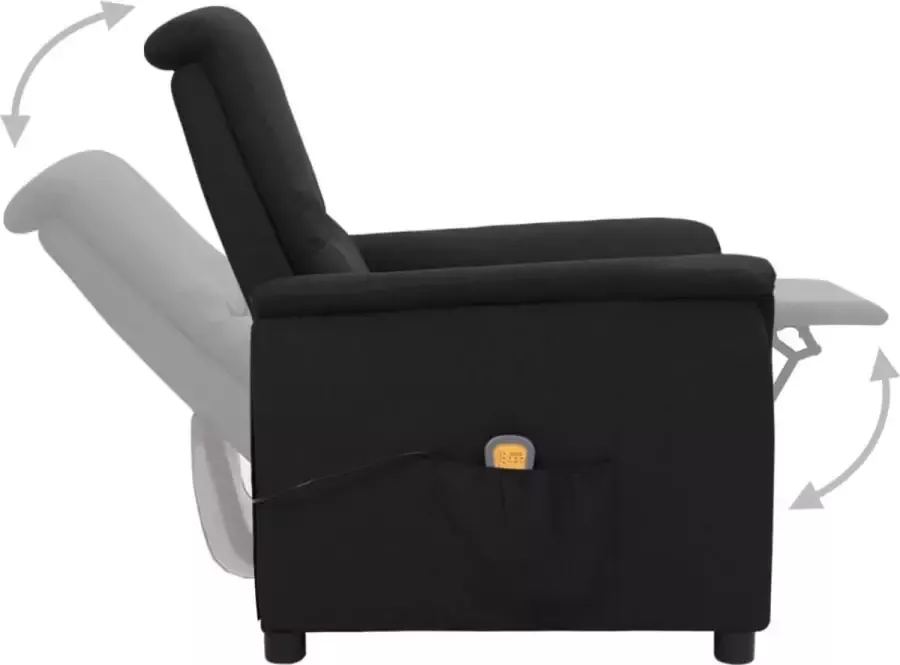 VidaXL Massagestoel verstelbaar stof zwart - Foto 3