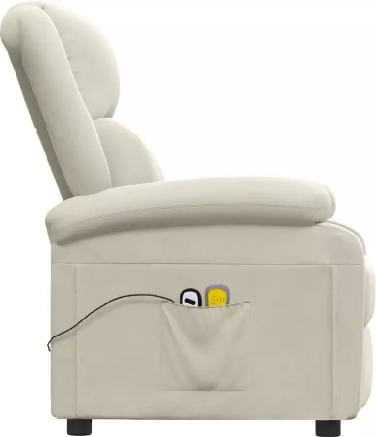 VidaXL Massagestoel verstelbaar elektrisch fluweel crèmekleurig - Foto 2