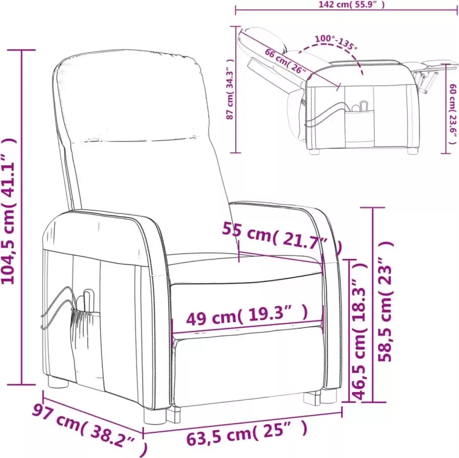 VidaXL Massagestoel verstelbaar elektrisch kunstleer antracietkleurig - Foto 2