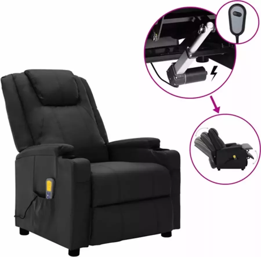 Prolenta Premium INFIORI Massagestoel elektrisch kunstleer zwart - Foto 4