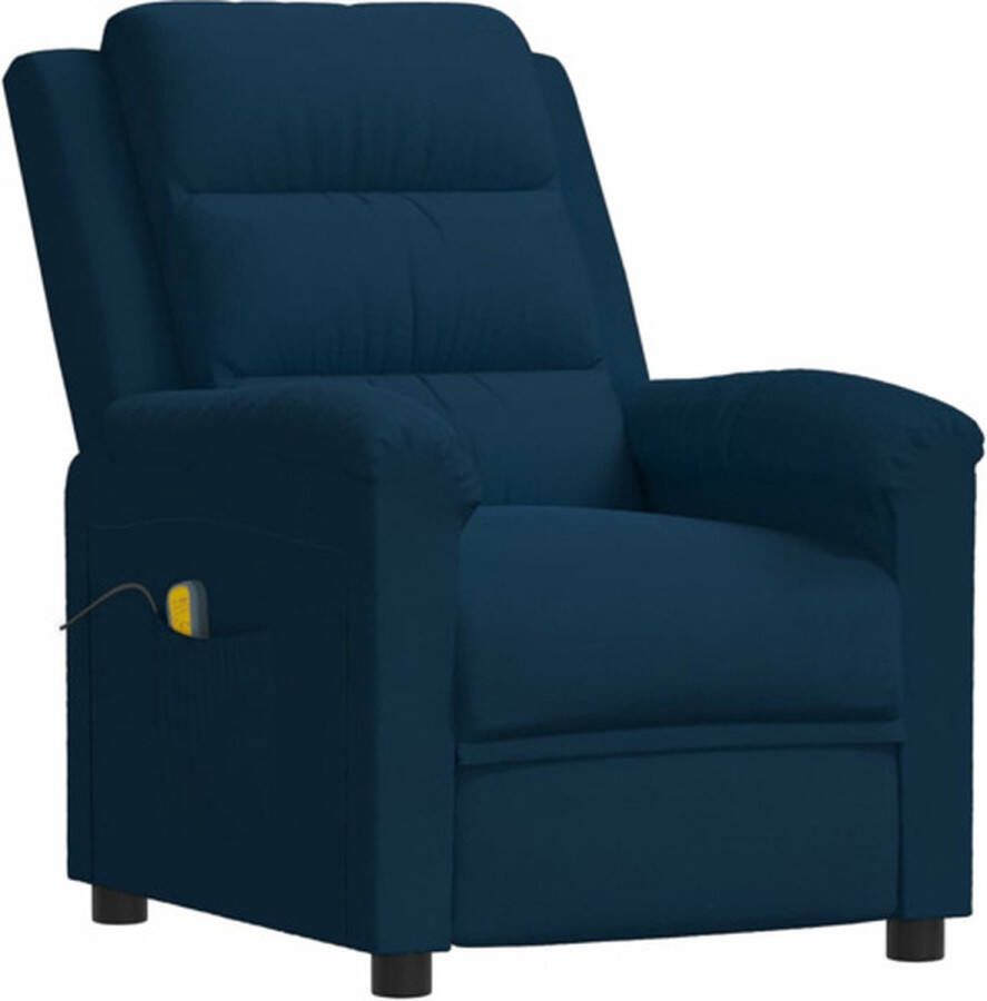 VidaXL Massagestoel verstelbaar fluweel blauw - Foto 1