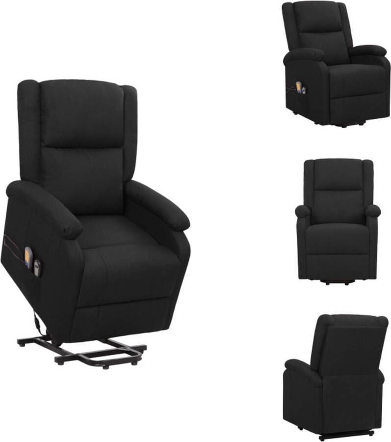 VidaXL Massagestoel Verstelbaar Heffunctie Massagefunctie Comfortabele zitervaring Stevig en stabiel Zwart 70 x 89 x 103.5 cm Fauteuil - Foto 2