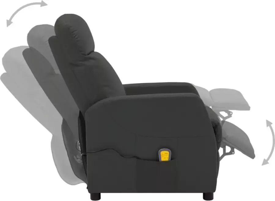 VidaXL Massagestoel verstelbaar kunstleer antraciet - Foto 2