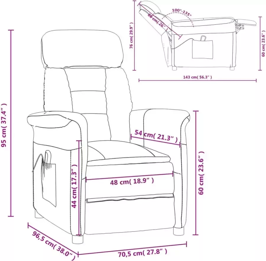 VidaXL Massagestoel verstelbaar kunstleer bruin - Foto 5