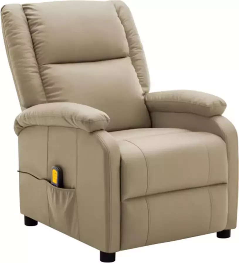 VidaXL Massagestoel verstelbaar kunstleer cappuccinokleurig - Foto 3