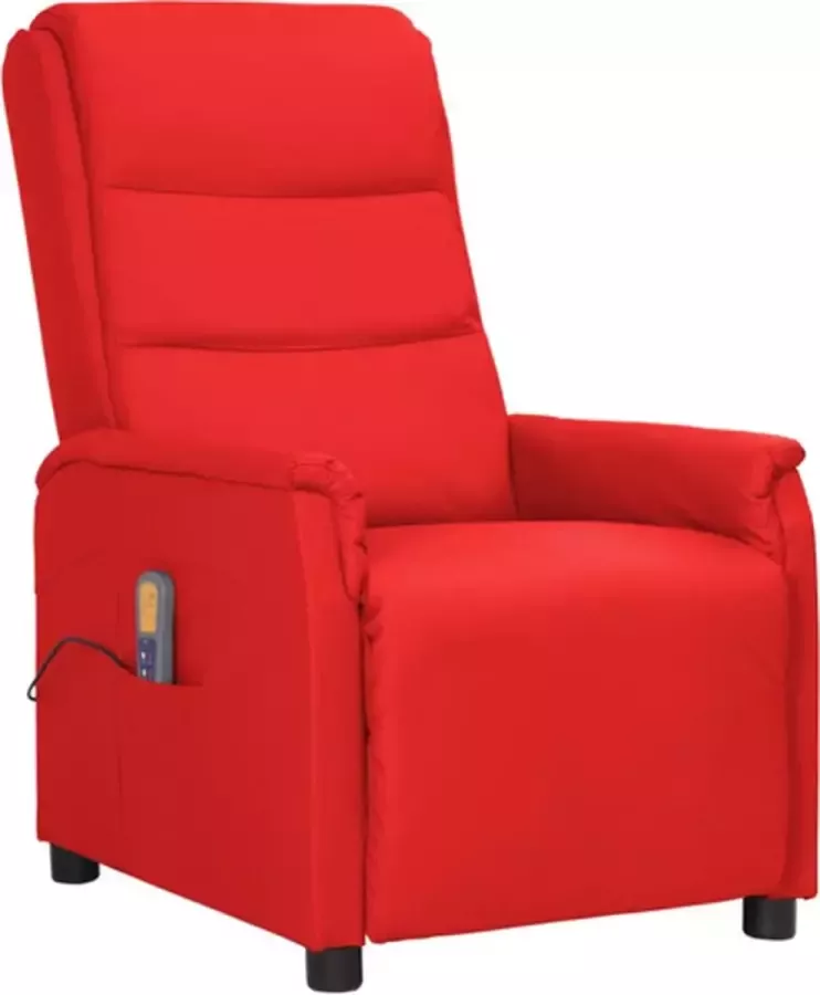 VidaXL Massagestoel verstelbaar kunstleer rood - Foto 1