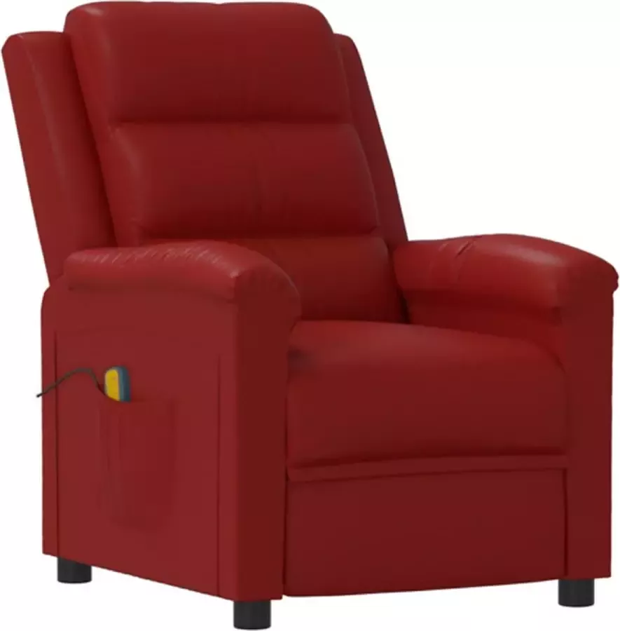 VidaXL Massagestoel verstelbaar kunstleer wijnrood