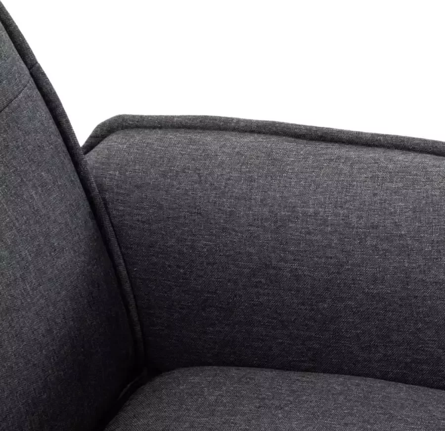 VidaXL -Massagestoel-verstelbaar-met-voetenbank-stof-donkergrijs-zwart