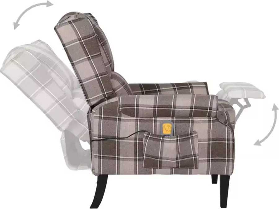 VidaXL -Massagestoel-verstelbaar-stof-beige - Foto 2