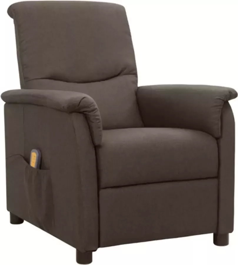 VidaXL Massagestoel verstelbaar stof bruin - Foto 2