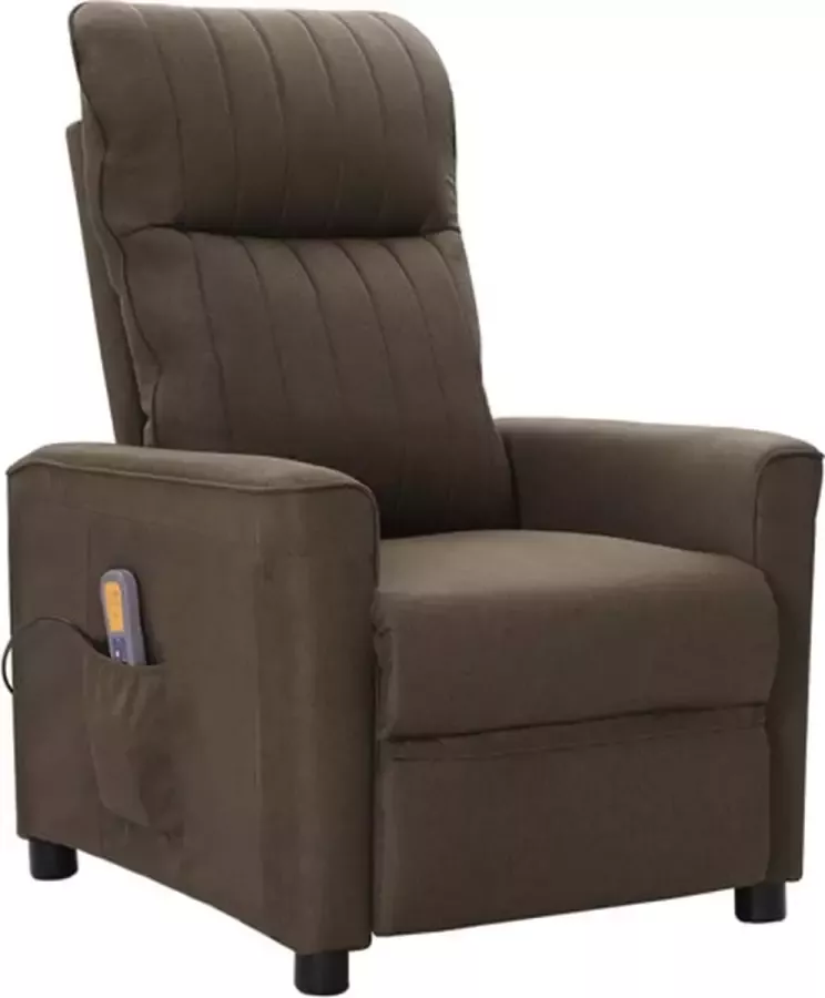 VidaXL Massagestoel verstelbaar stof bruin - Foto 2
